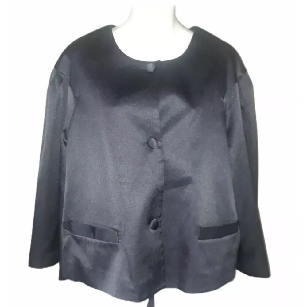 Linea by Louis Dell'Olio Stretch Sateen Blazer Size M Black